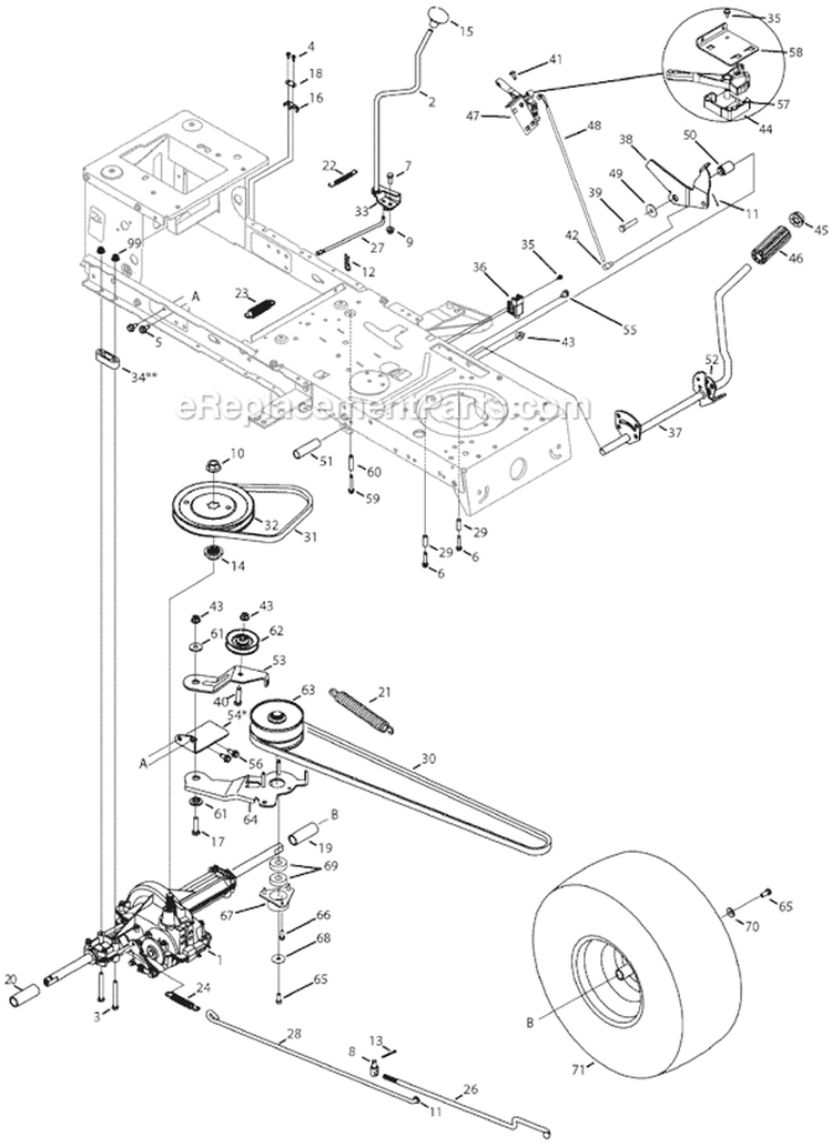 Page C Diagram and Parts List for 13AM772F000 2008 Yard Machines Lawn Tractor